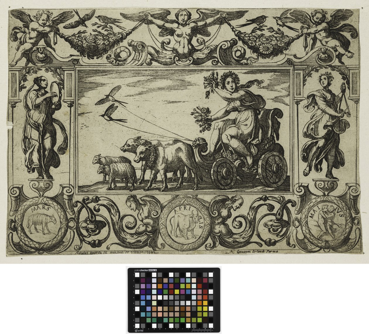 De vier seizoenen: Lente, 1592 door Antonio Tempesta