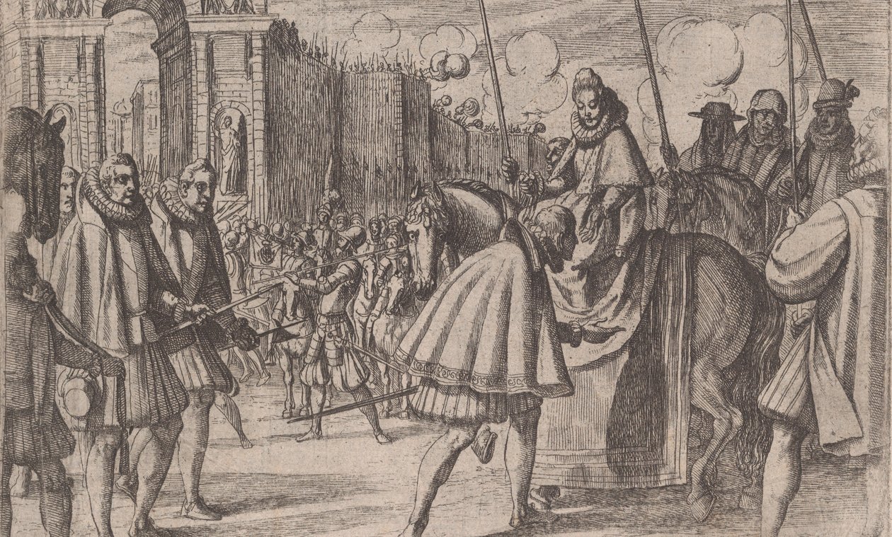 Triomfantelijke intocht van Margaretha van Oostenrijk in Milaan, uit Het leven van Margaretha van Oostenrijk, 1612 door Antonio Tempesta