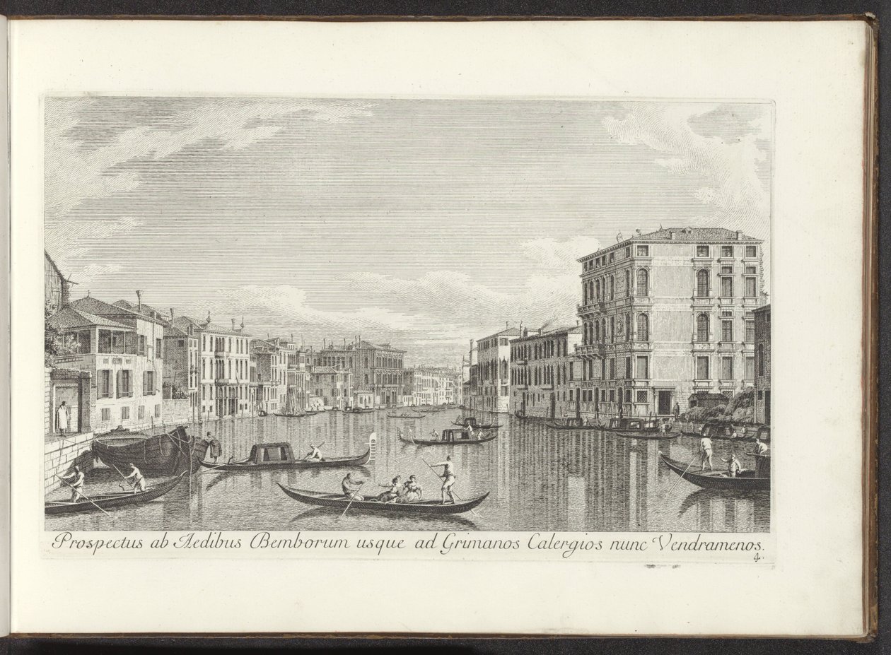 Gezicht op het Canal Grande, Palazzo Bembo en Palazzo Vendramin-Calergi te Venetië door Antonio Visentini