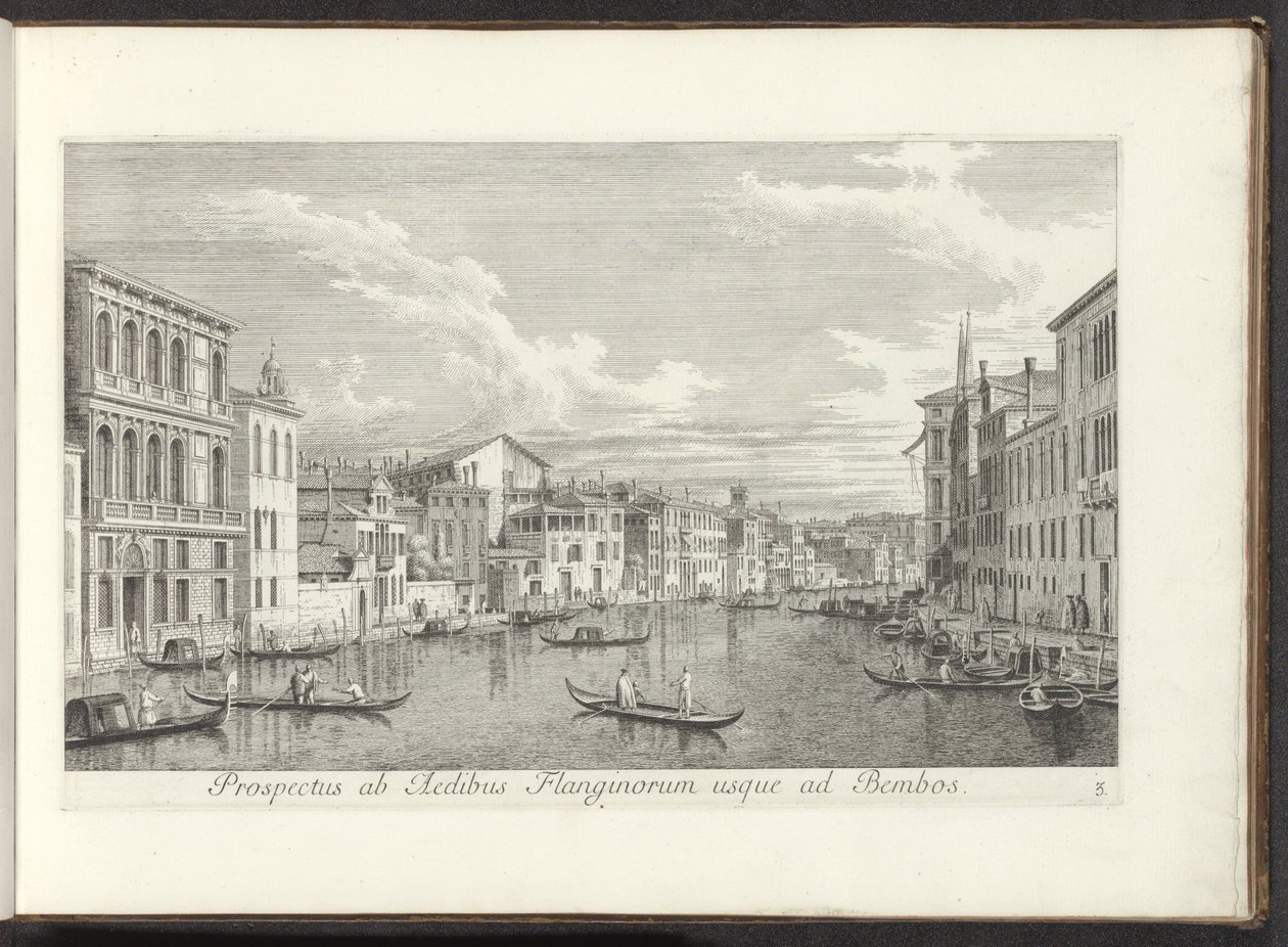 Gezicht op het Canal Grande en Palazzo Flangini te Venetië door Antonio Visentini