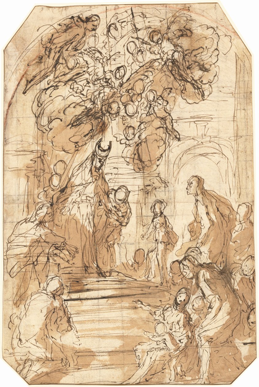 Presentatie van de Maagd in de tempel [recto] door Antonio Zanchi