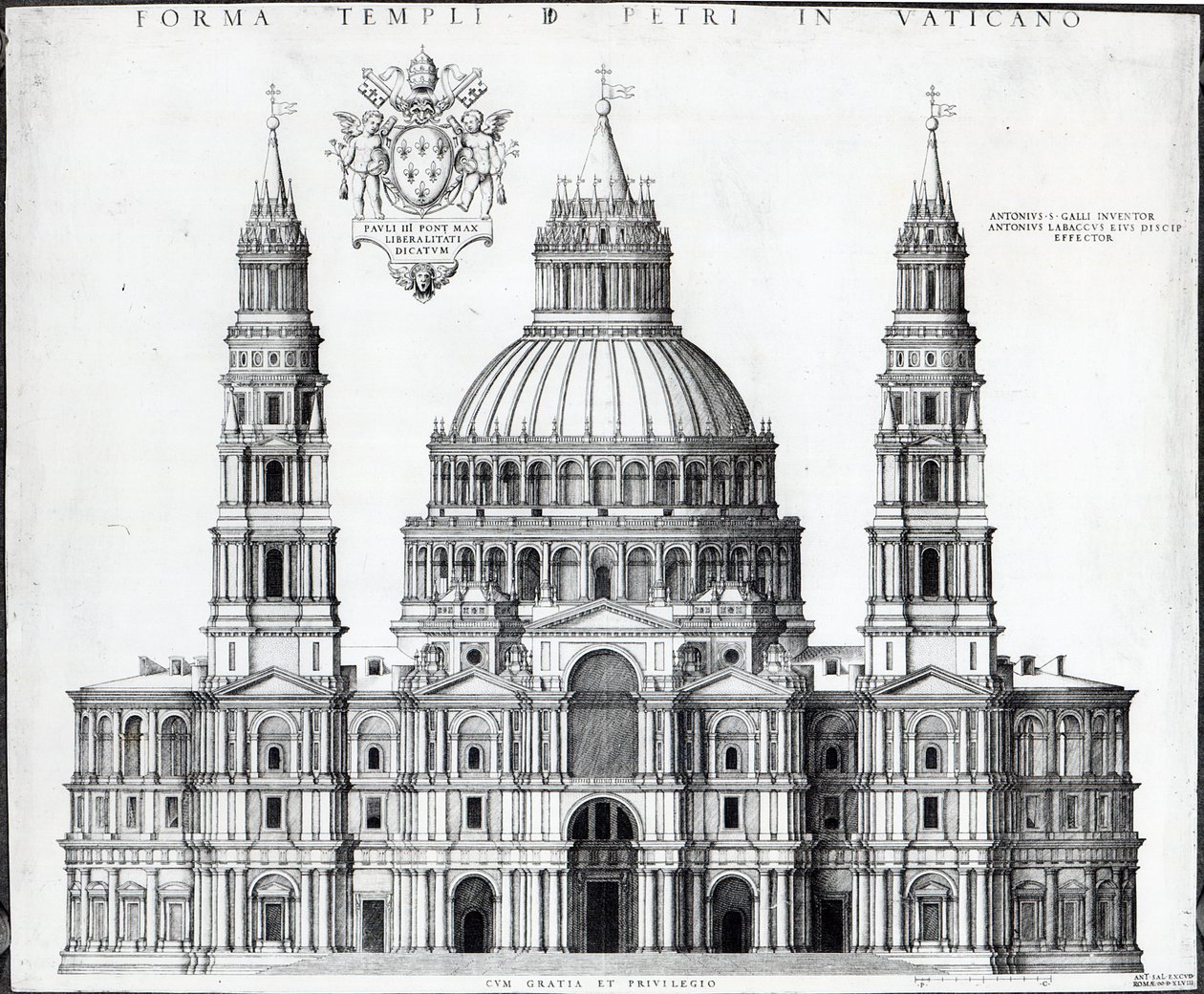 Plan voor Sint-Pieter, Rome door Antonio da Sangallo