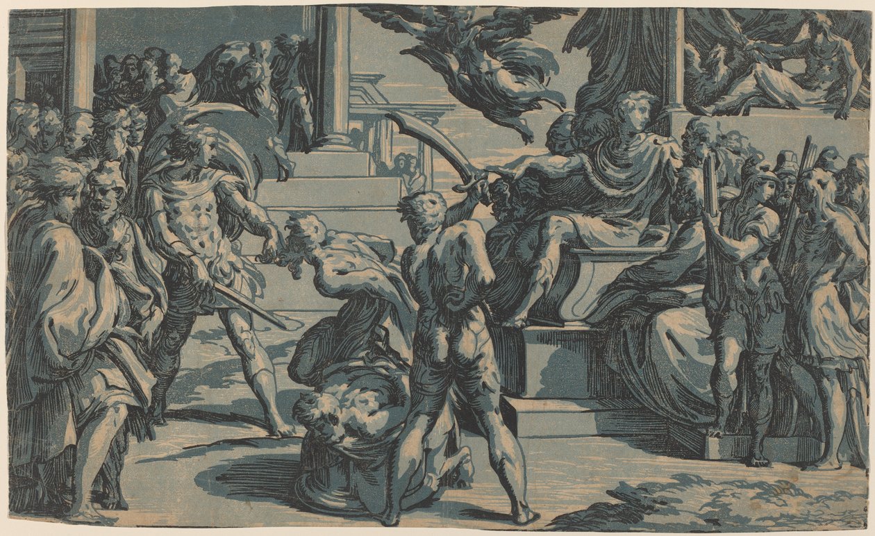 Het Martelaarschap van de Heiligen Petrus en Paulus, ca. 1530 door Antonio da Trento