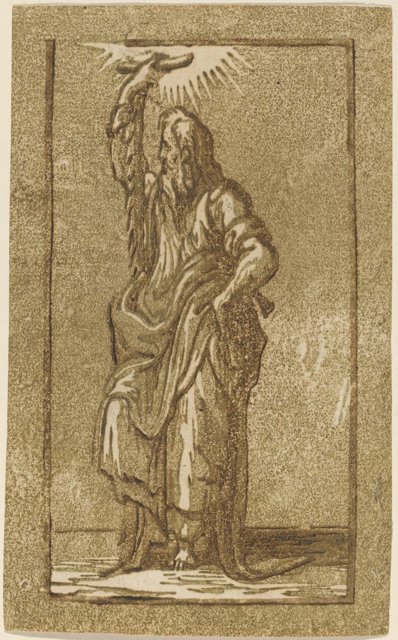 Sint Simon door Antonio da Trento after Parmigianino