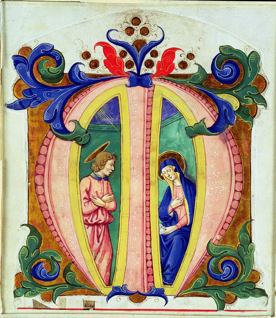 Geïllustreerde initiaal M met de Aankondiging door Antonio di Niccolo di Lorenzo