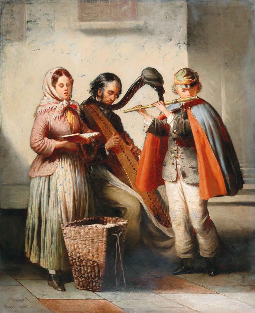 Straatmuzikanten door Antonín Hölperl