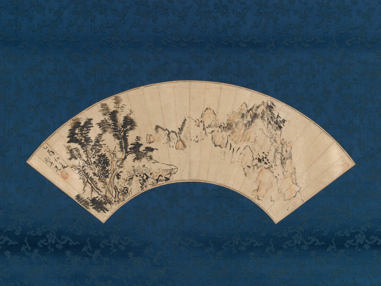 Thee bereiden bij een bergkloof, 1825 door Aoki Mokubei