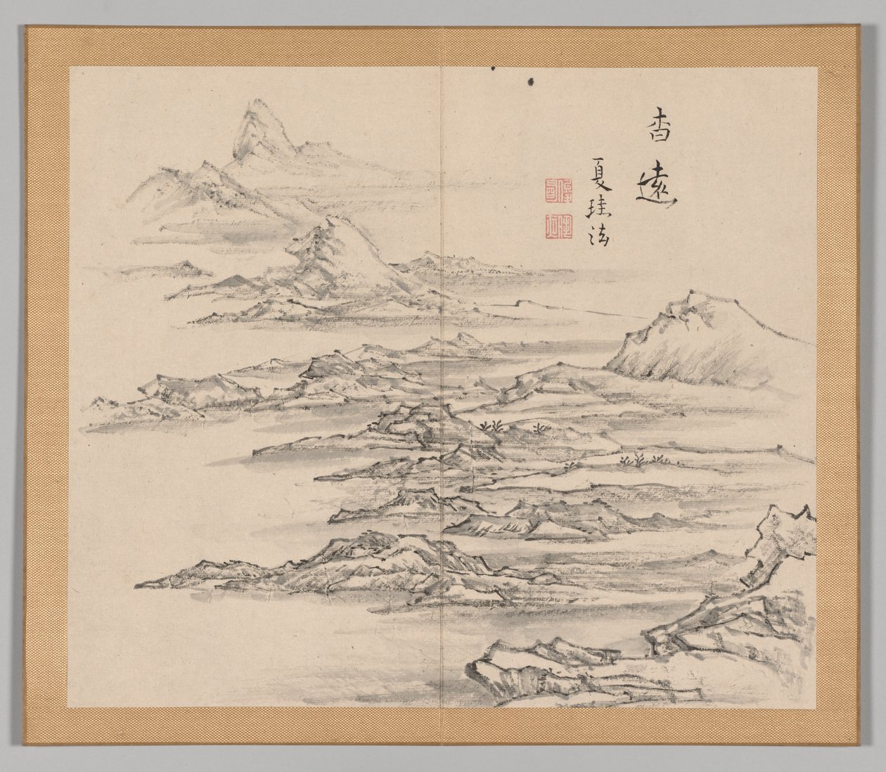 Dubbel Album van Landschapsstudies na Ikeno Taiga, Deel 2 blad 5 door Aoki Shukuya
