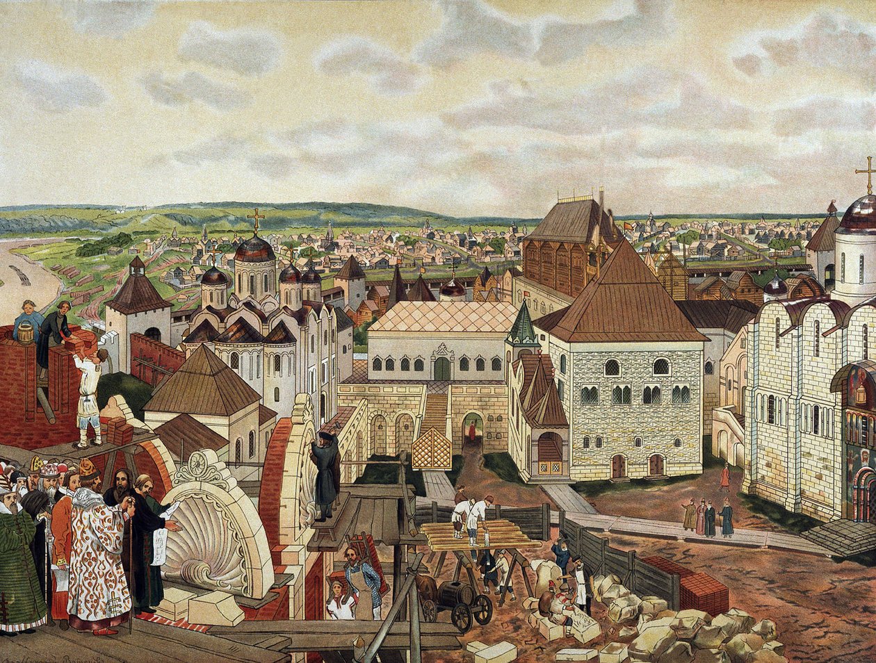 In het Kremlin van Moskou, eind 19e - begin 20e eeuw door Appolinari Mikhaylovich Vasnetsov