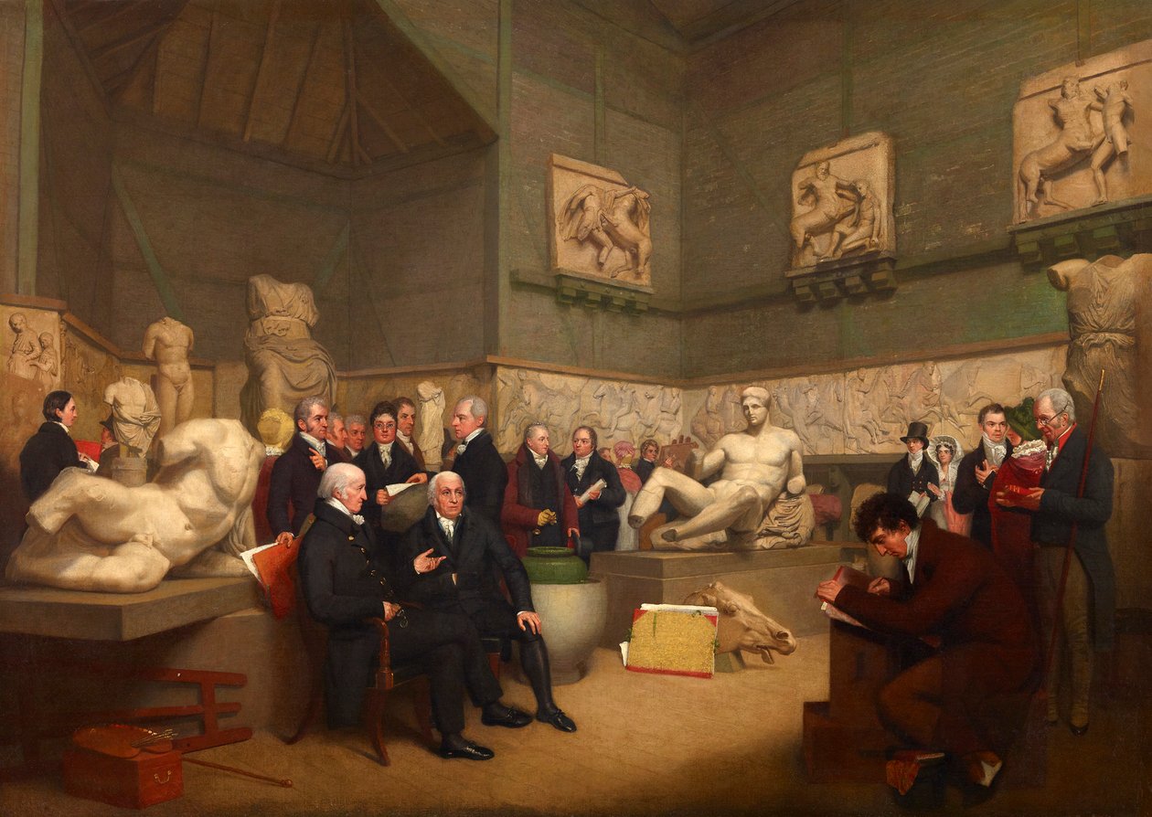 De beheerders in de tijdelijke Elgin-kamer, 1819 door Archibald Archer
