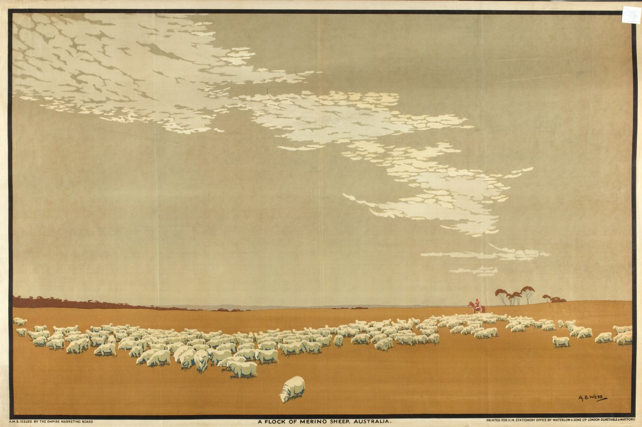 Een Kudde Merino Schapen - Australië, uit de serie 