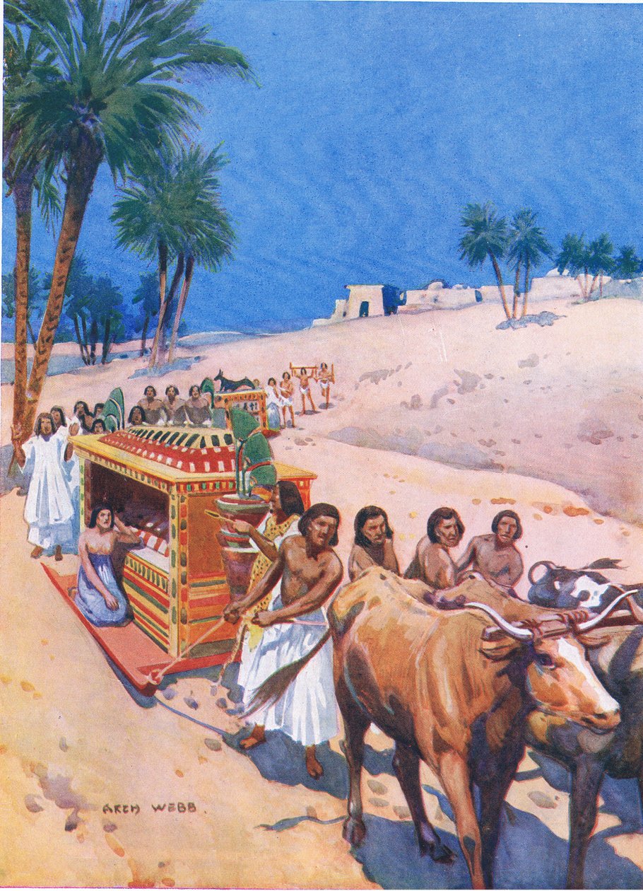 Een begrafenisstoet in het oude Egypte, 1925 door Archibald Webb