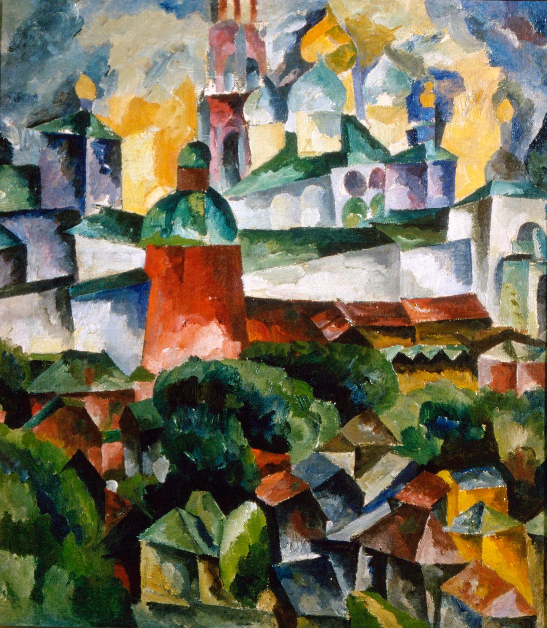 Landschap met het Trinity-Sergius-klooster door Aristarkh Lentulov
