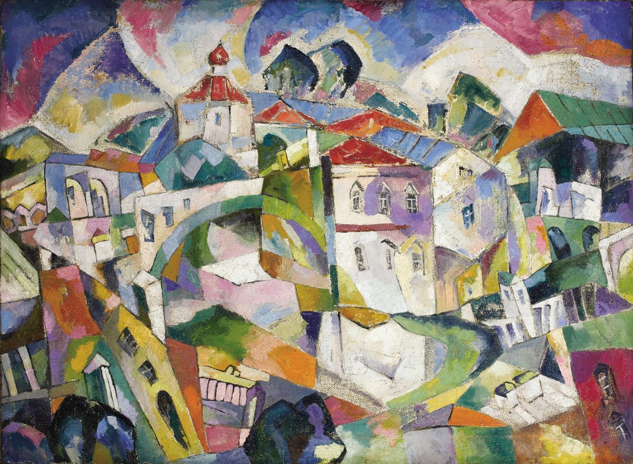 Kubistisch Stadsgezicht, 1910s door Aristarkh Vasilievic Lentulov
