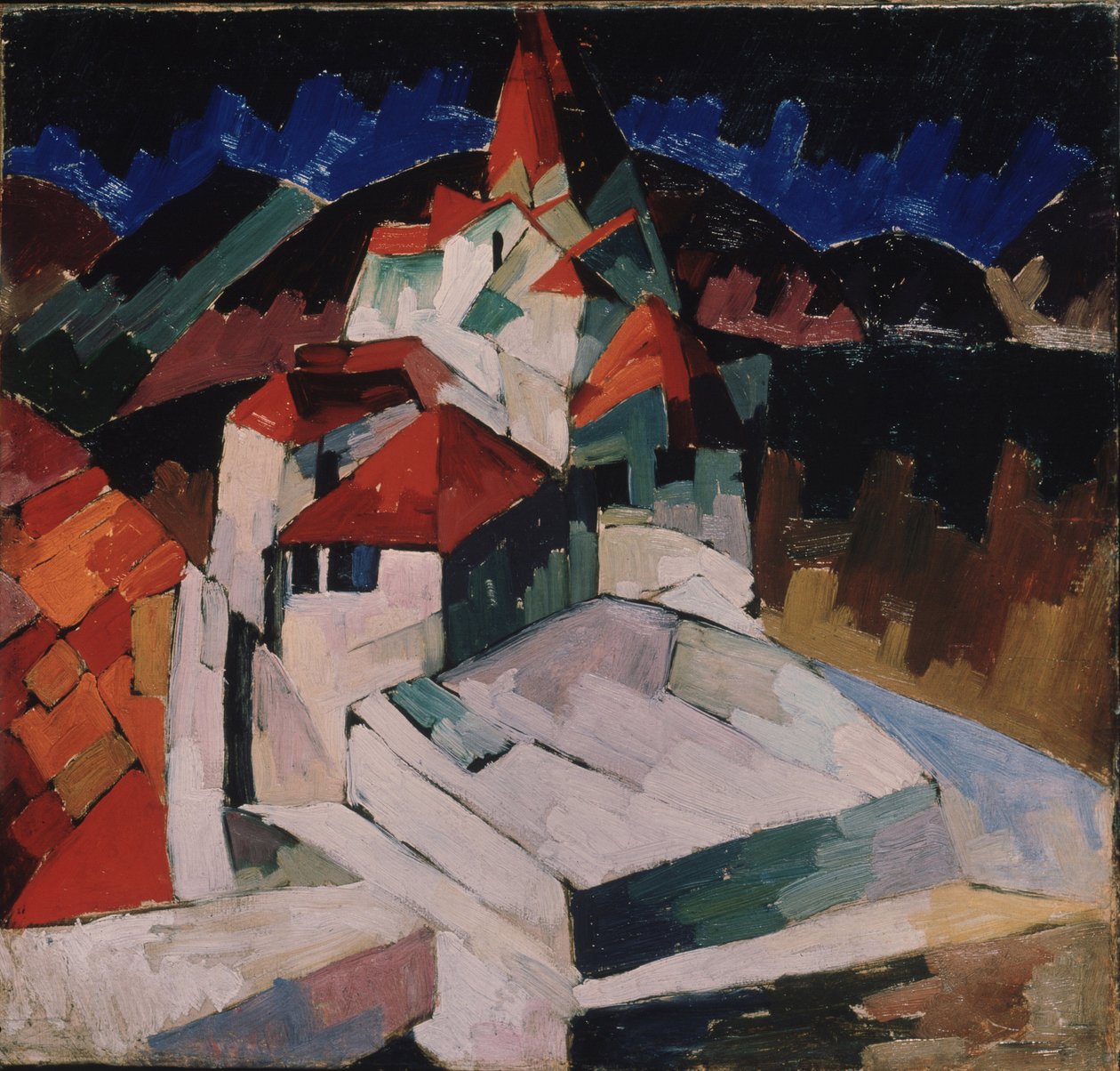Kerk in Kislovodsk door Aristarkh Vasilievic Lentulov