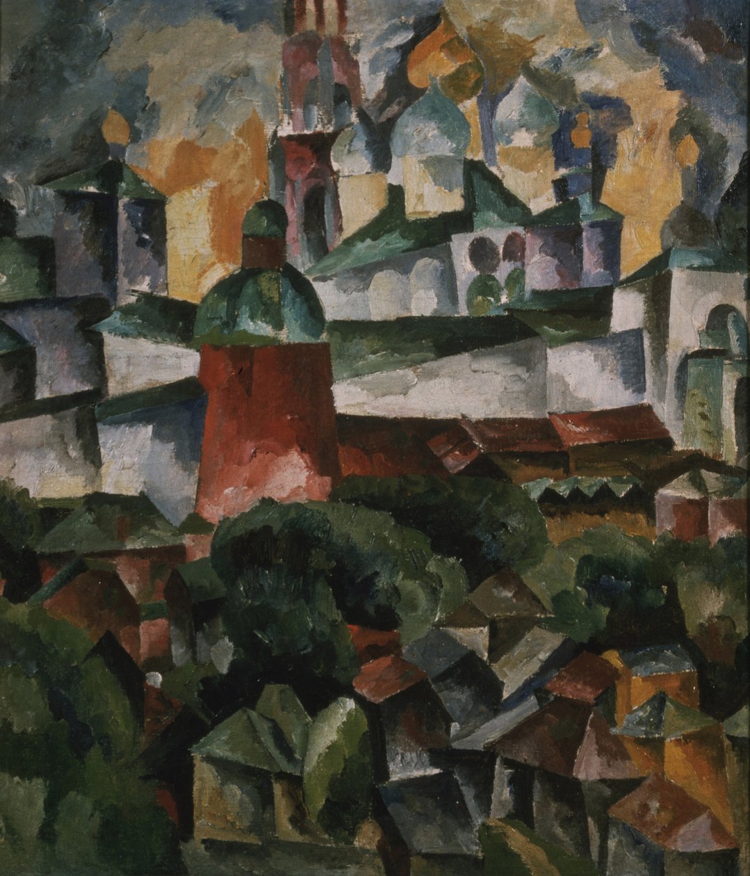 Landschap met het Trinity-Sergius-Klooster, 1920 door Aristarkh Vasilievic Lentulov