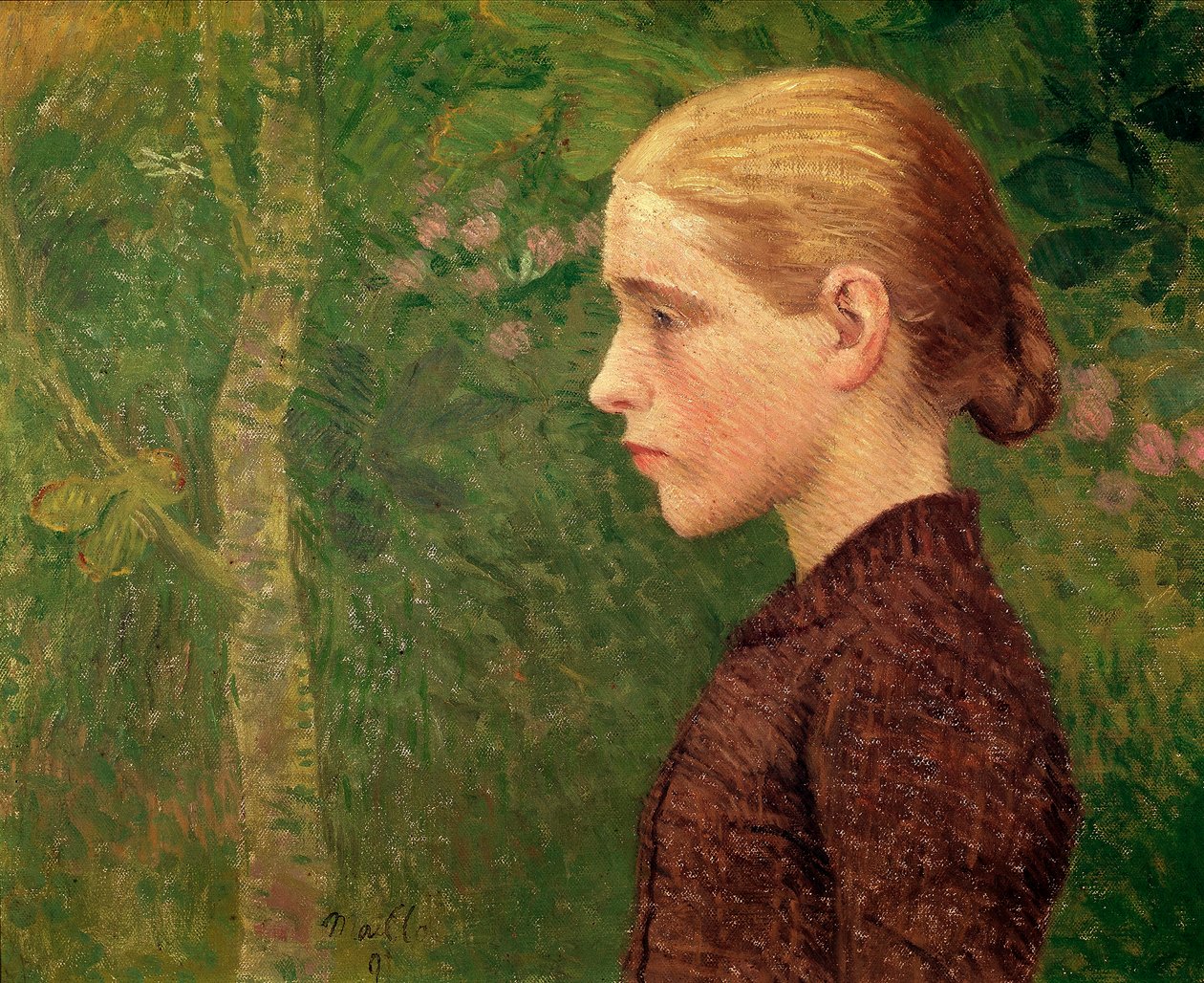 Buste van jonge boer geschilderd door Aristide Maillol (1861-1944) 1891 door Aristide Maillol