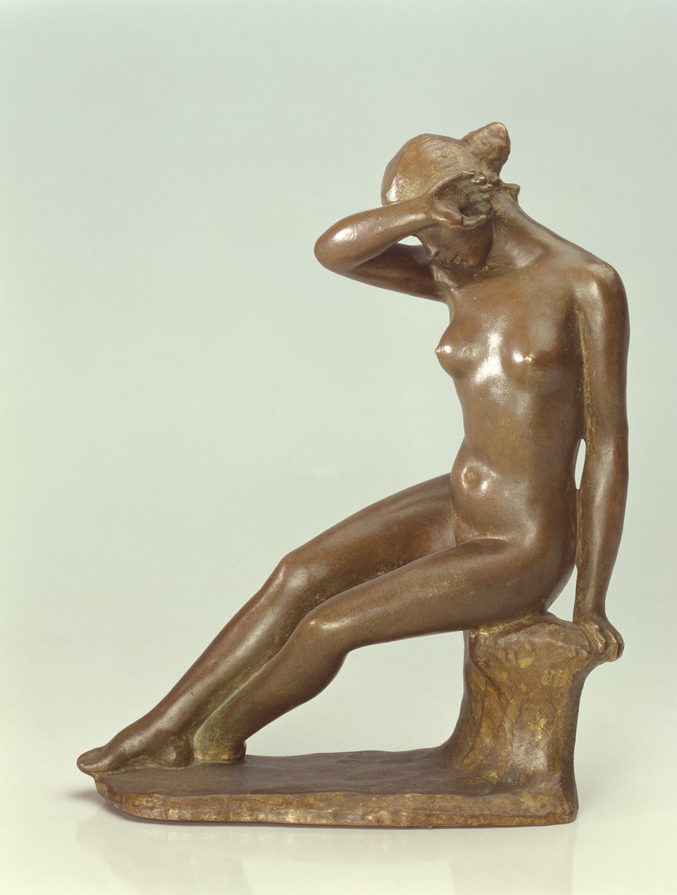 Vrouw die haar gezicht met haar hand bedekt, 1900 door Aristide Maillol