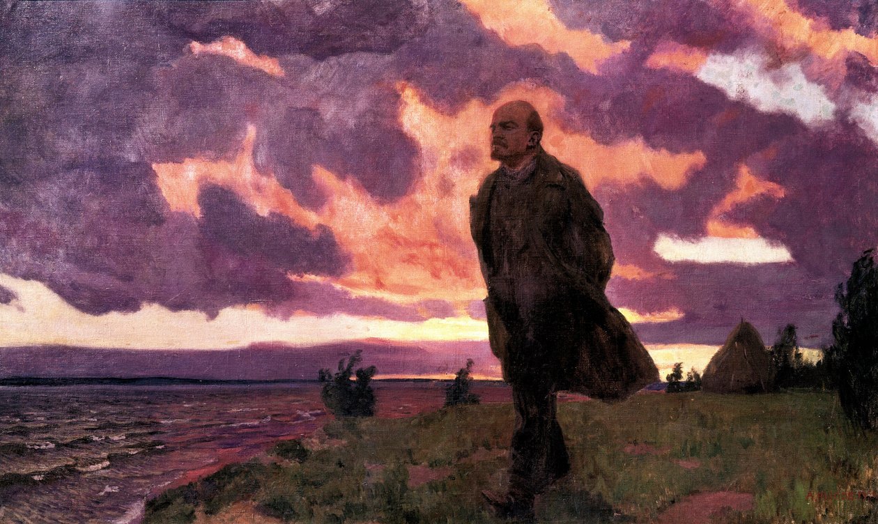 Lenin in Razliv door Arkadij Aleksandrovic Rylov
