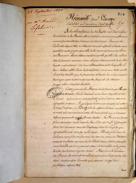 Memorandum over de noodzaak voor Europa om een nieuwe openbare wet aan te nemen door Armand Lefebvre
