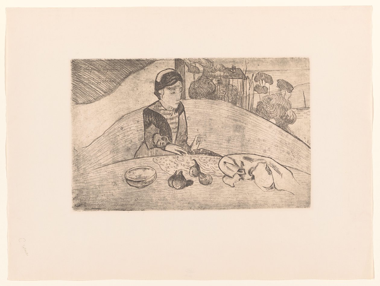 Bretonse boerin aan tafel door Armand Seguin (possibly)