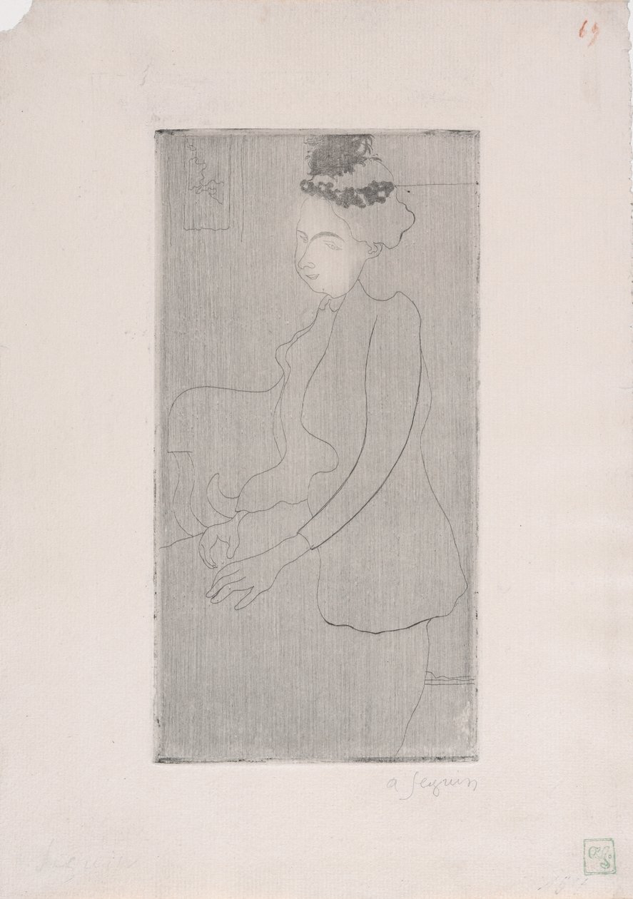 Zittende Vrouw met Gevederde Hoed ca. 1893 door Armand Séguin