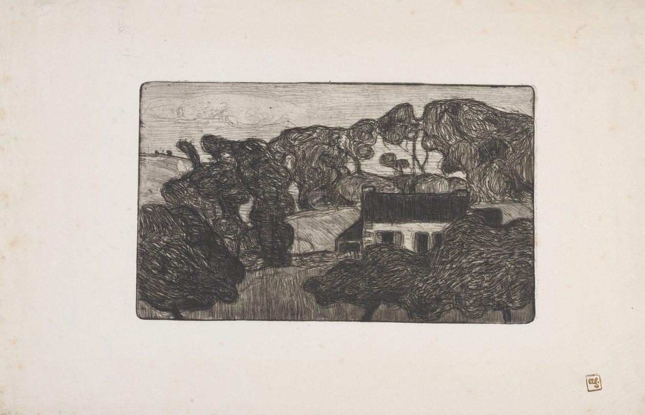 Boerderij omgeven door bomen door Armand Séguin