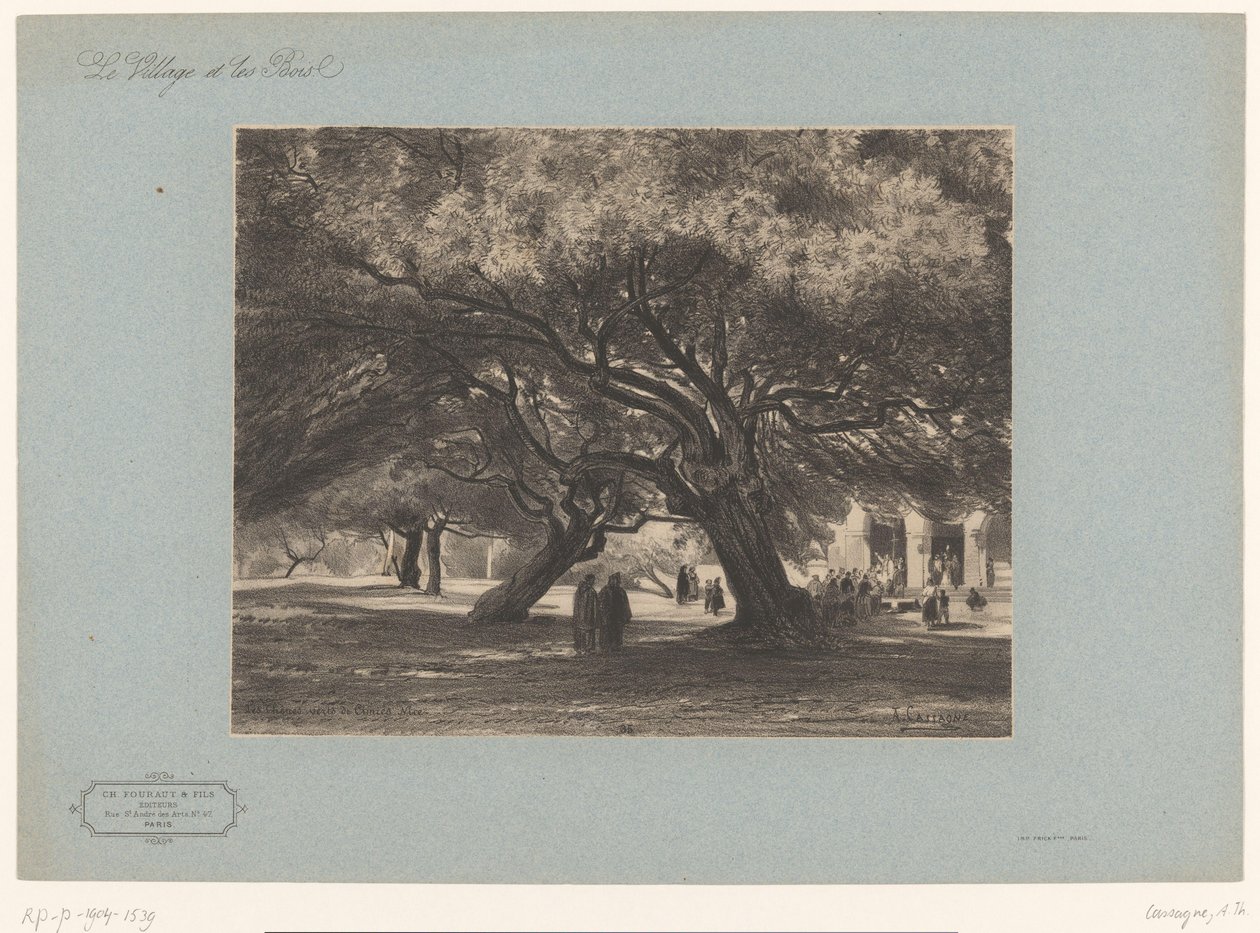 Eikenbomen bij de kerk van Cimiez door Armand Theophile Cassagne