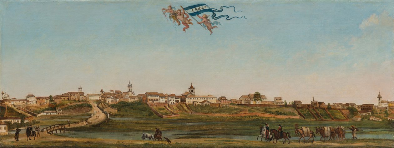 Panoramisch uitzicht op São Paulo, 1821 door Arnaud Julien Pallière
