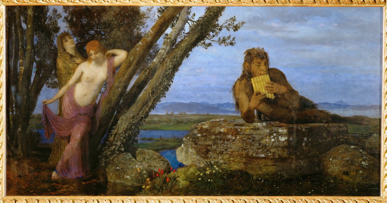 Fruehlingsabend - Lenteavond ... (schilderij op hout) door Arnold Böcklin