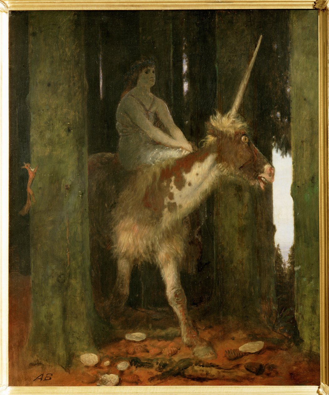 Waldesstille - De stilte van het bos. ... (schilderij op hout) door Arnold Böcklin