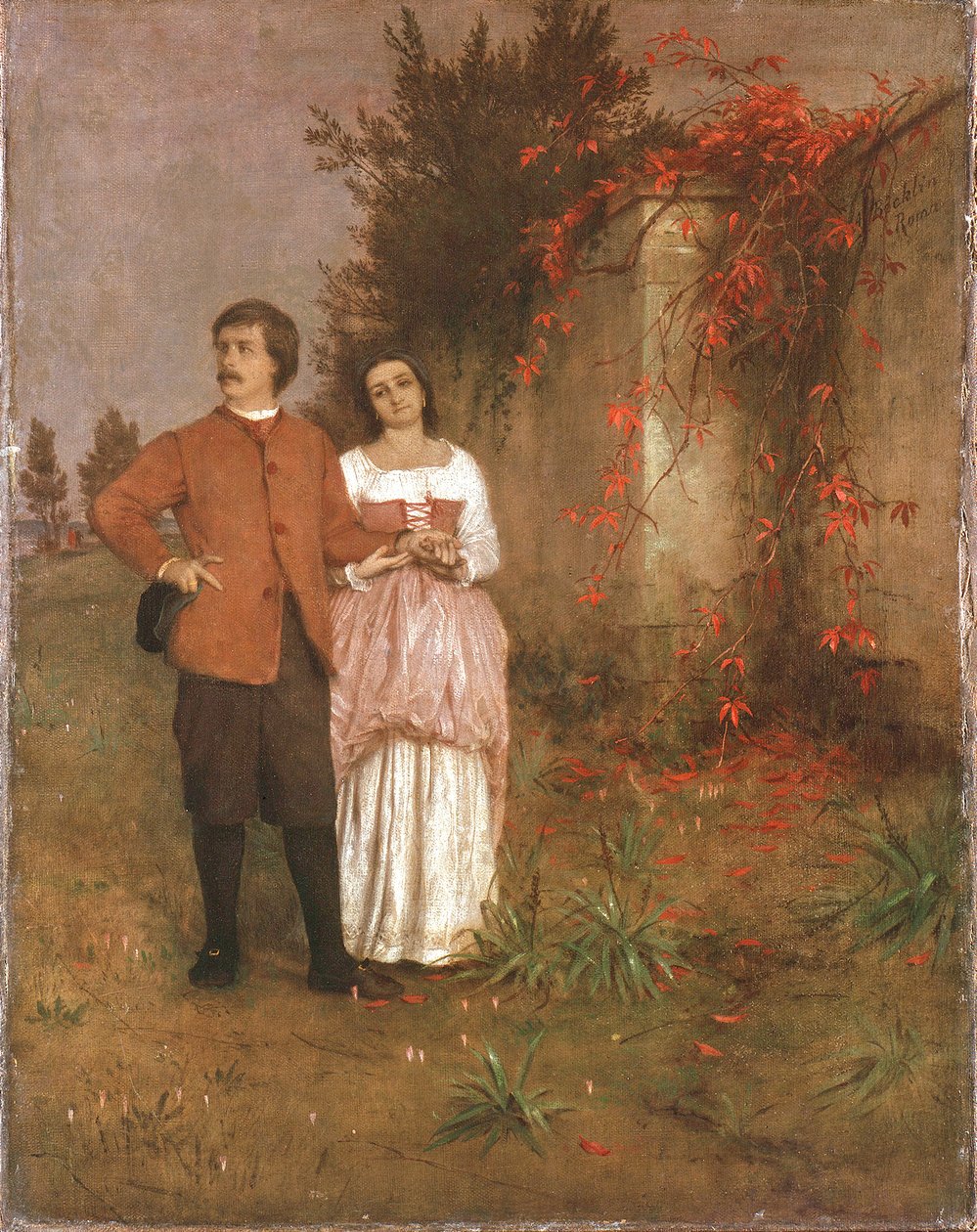 Arnold Böcklin met zijn vrouw door Arnold Böcklin