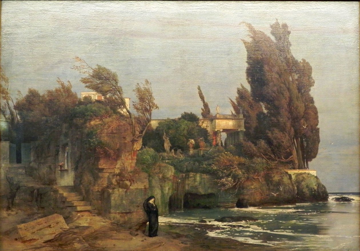Villa aan zee, versie II door Arnold Böcklin