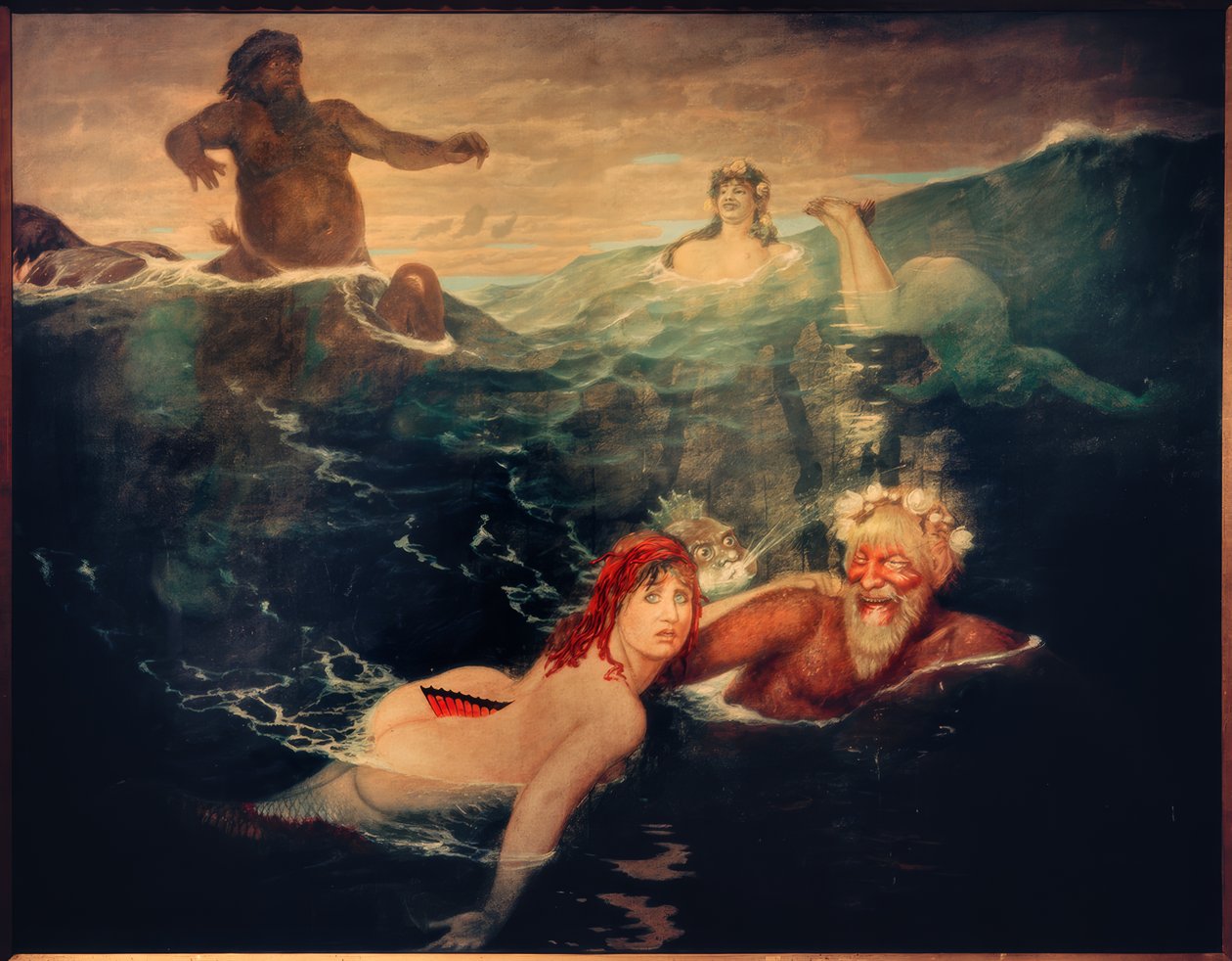 In het spel van de golven door Arnold Böcklin