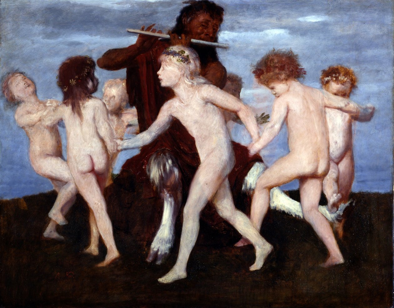 Pan Dansen met Kinderen door Arnold Böcklin