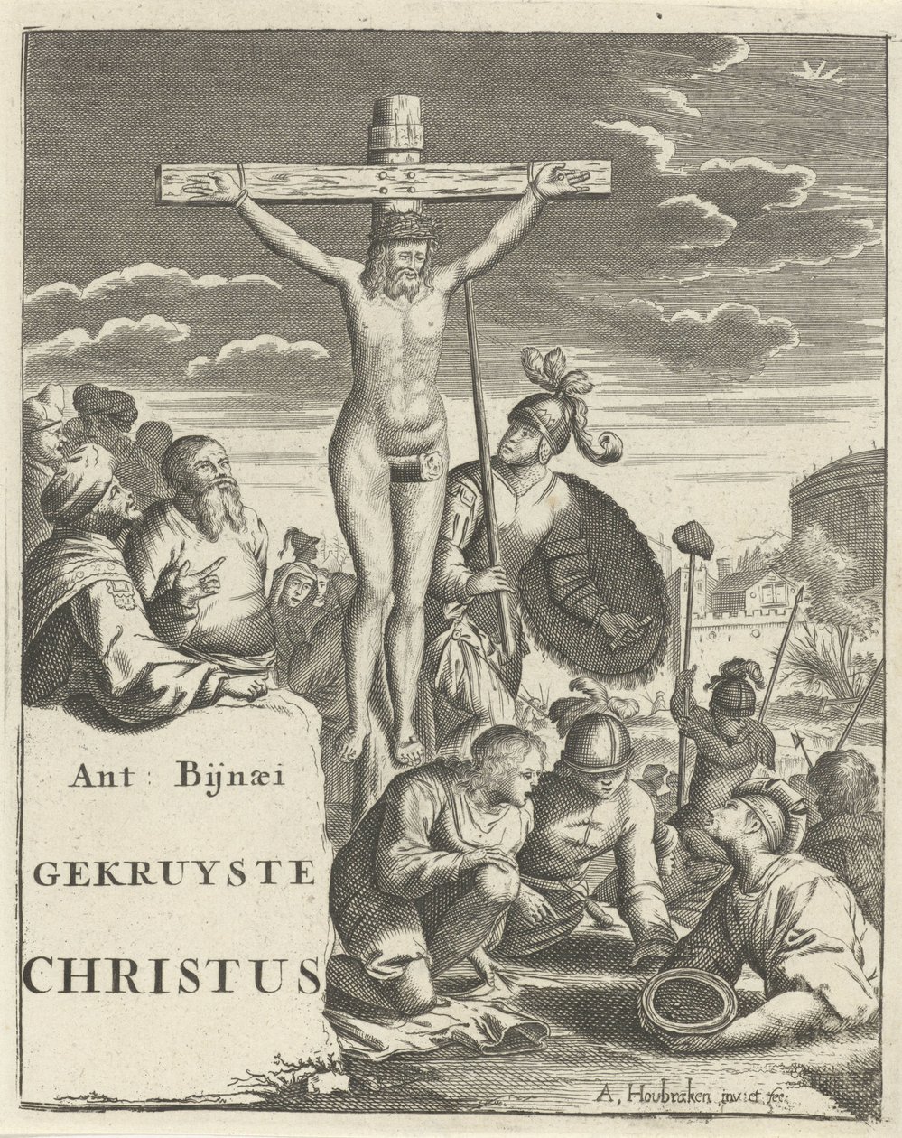 Christus aan het kruis door Arnold Houbraken