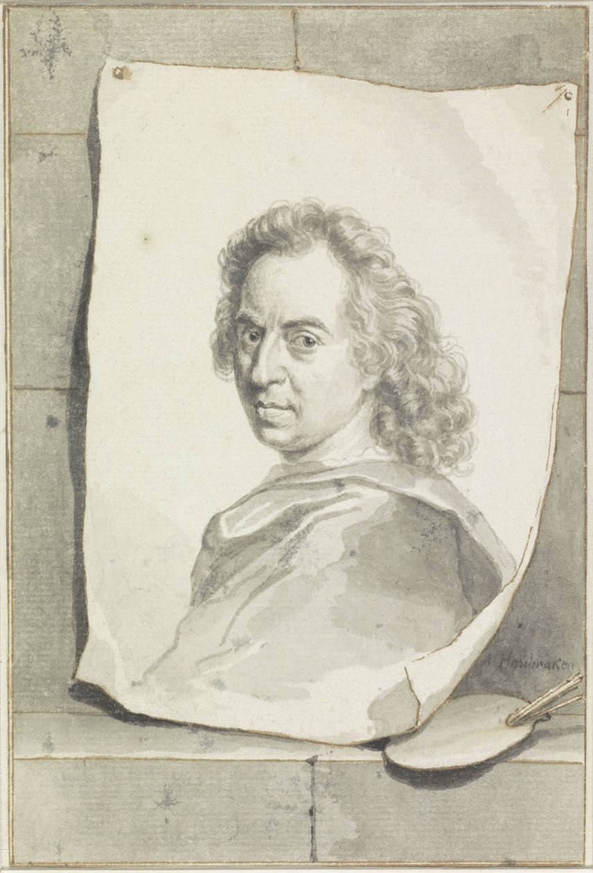 Portret van David van der Plaes door Arnold Houbraken