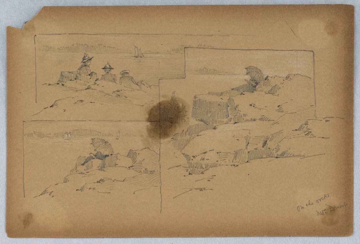 Op de rotsen, Mt. Desert door Arnold William Brunner