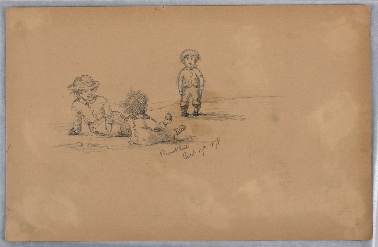 Schets van Drie Kinderen door Arnold William Brunner