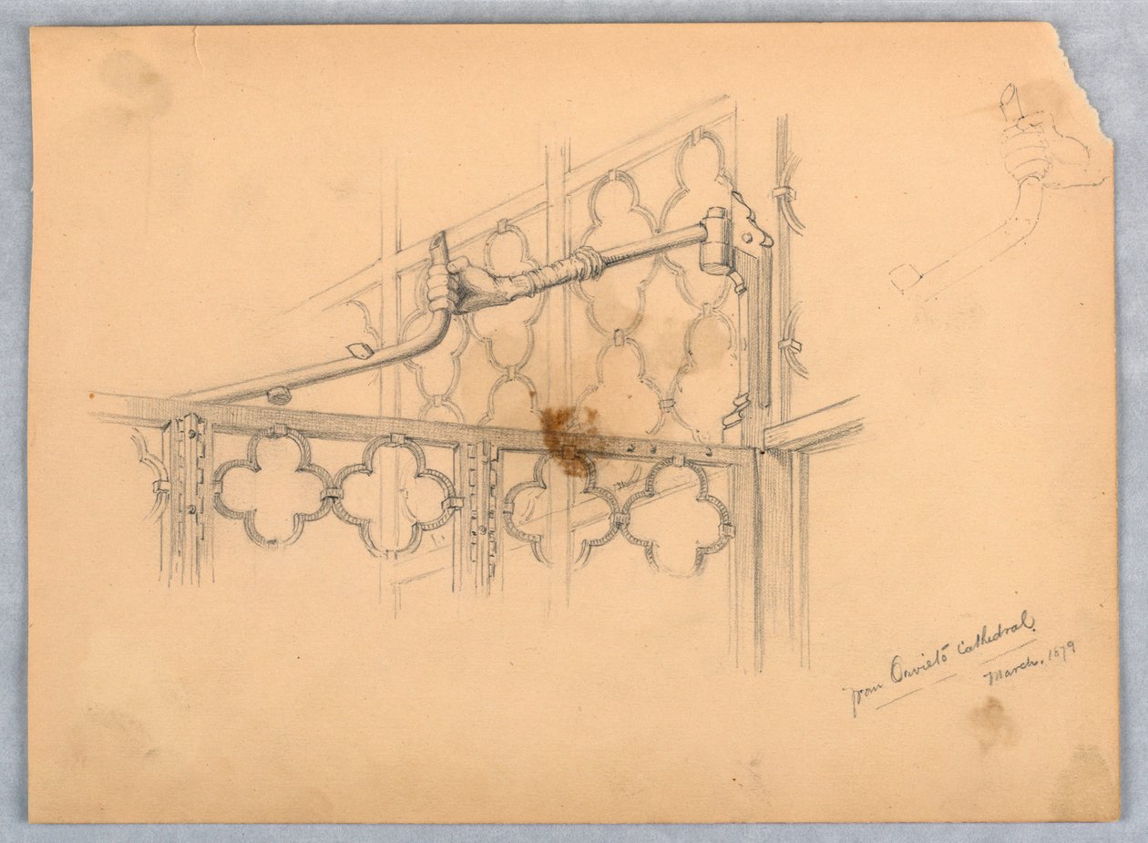 Studie van een scharnier van de kathedraal van Orvieto door Arnold William Brunner