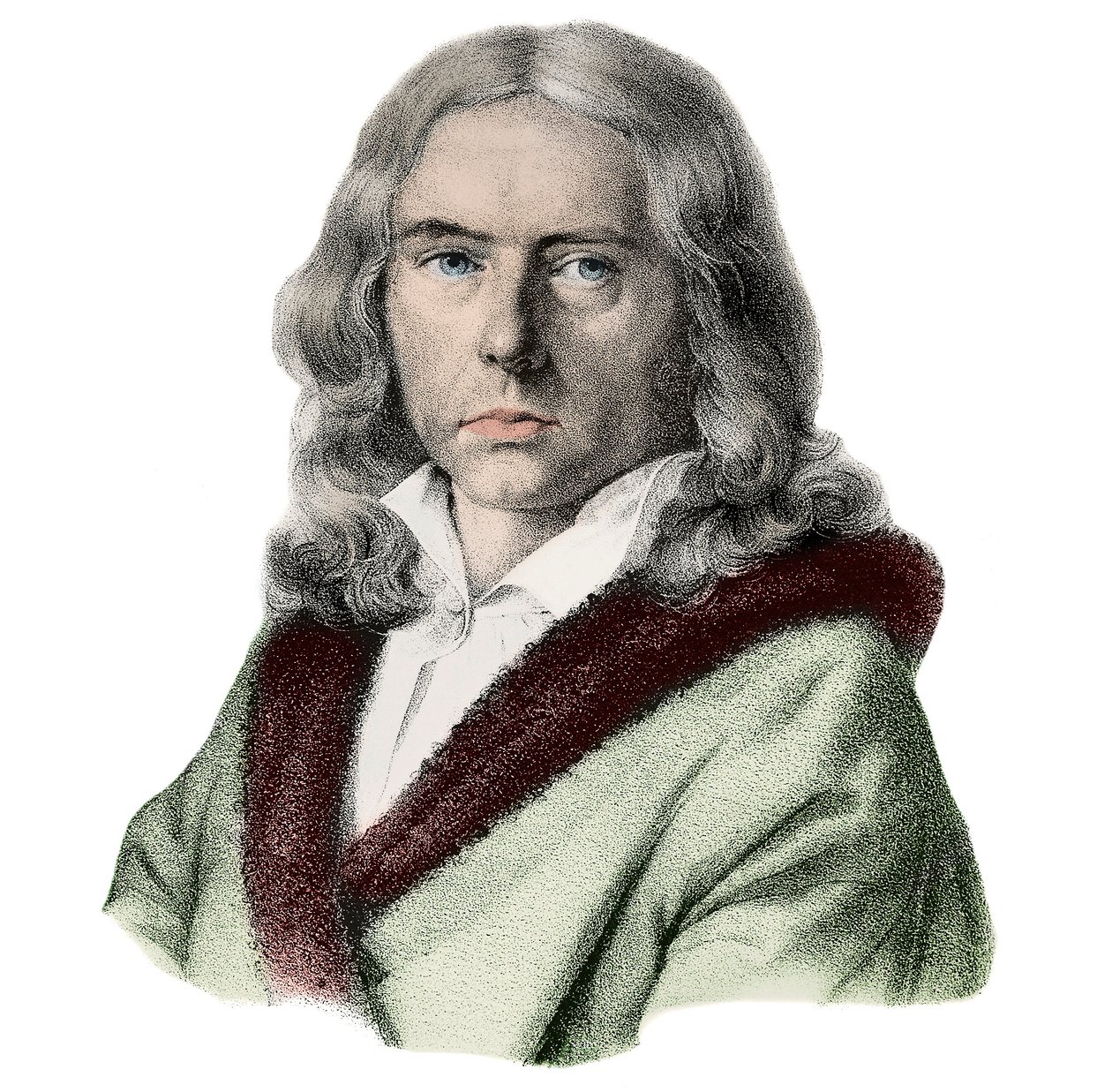 Portret van Adelbert de Chamisso - Portret van Adelbert von Chamisso (1781-1838), Duitse schrijver door Arnold van Westerhout