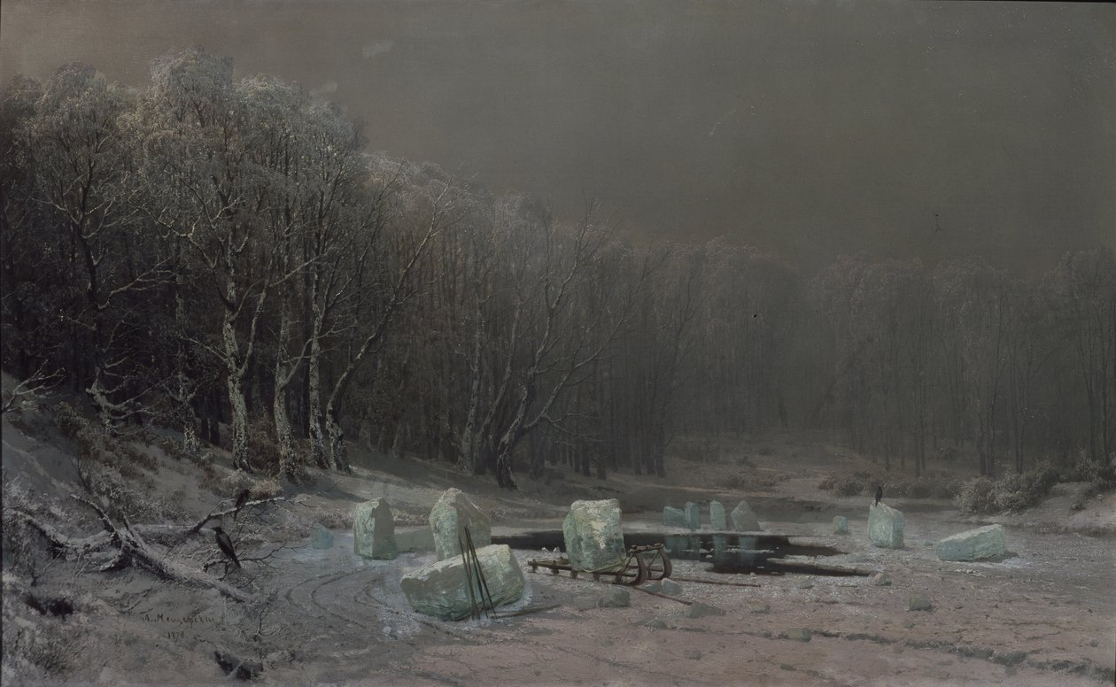Winter. Ijs splijten door Arseniy Ivanovich Meshchersky