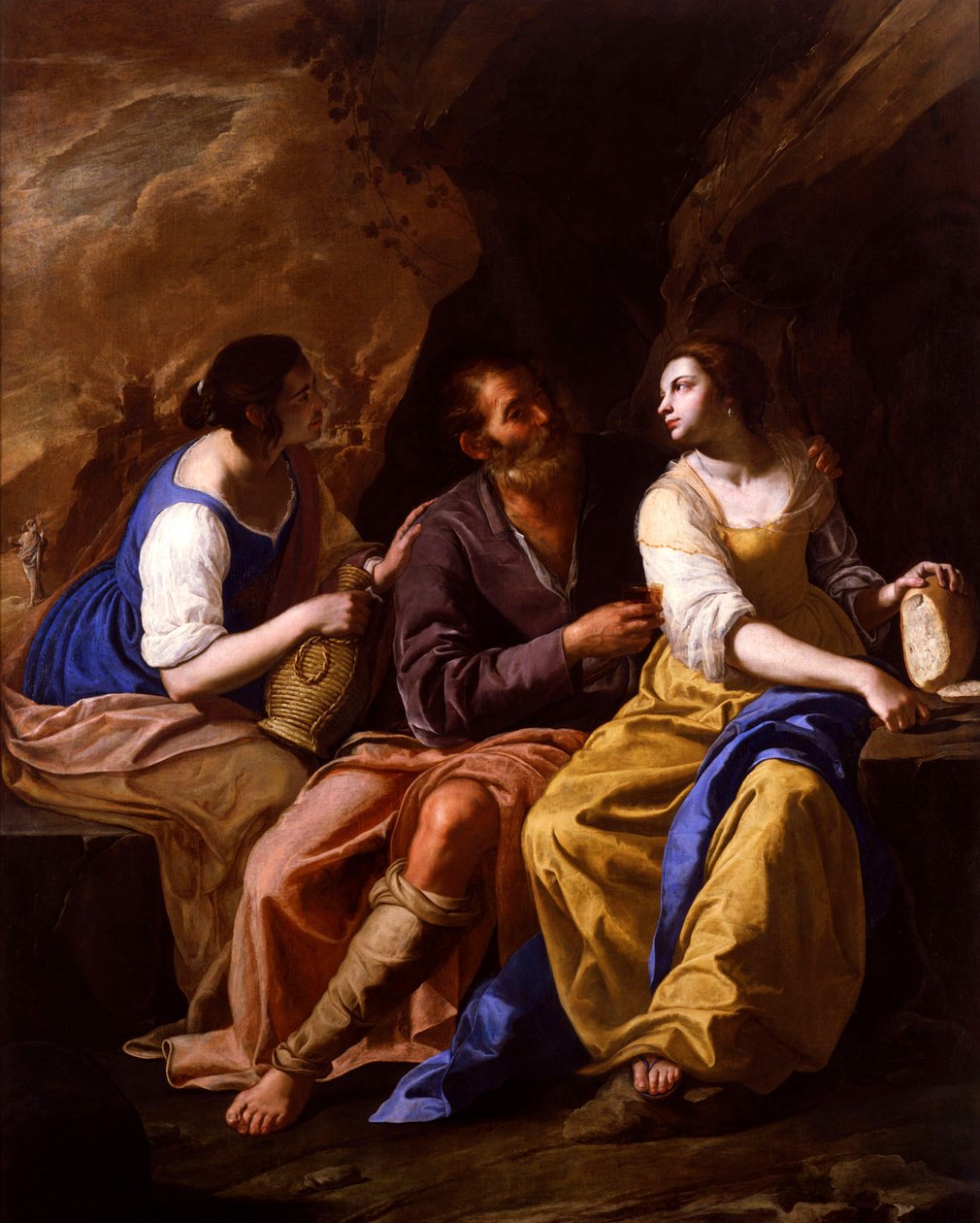 Italiaans:  Lot e le sue figlie Lot en zijn dochters door Artemisia Gentileschi