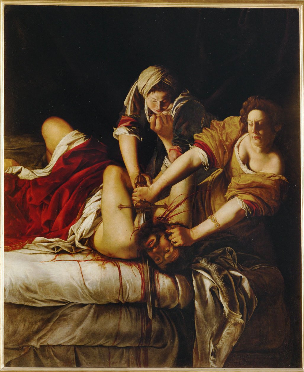 Judith en Holofernes (schilderij op doek) door Artemisia Gentileschi