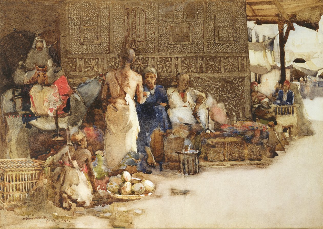 Een Koffiestalletje in Caïro, 1881 door Arthur Melville