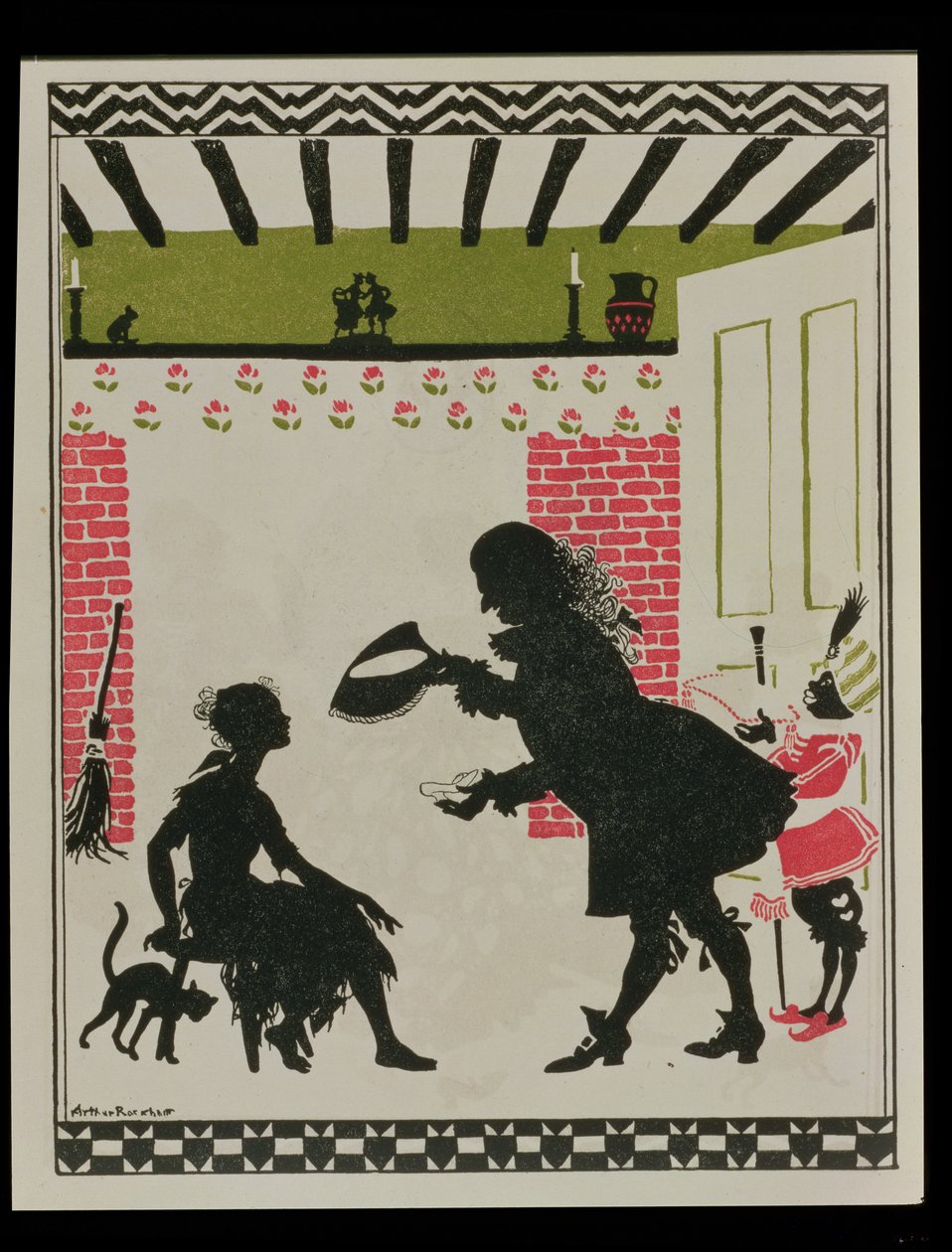 Assepoester en het glazen muiltje, 1919 door Arthur Rackham