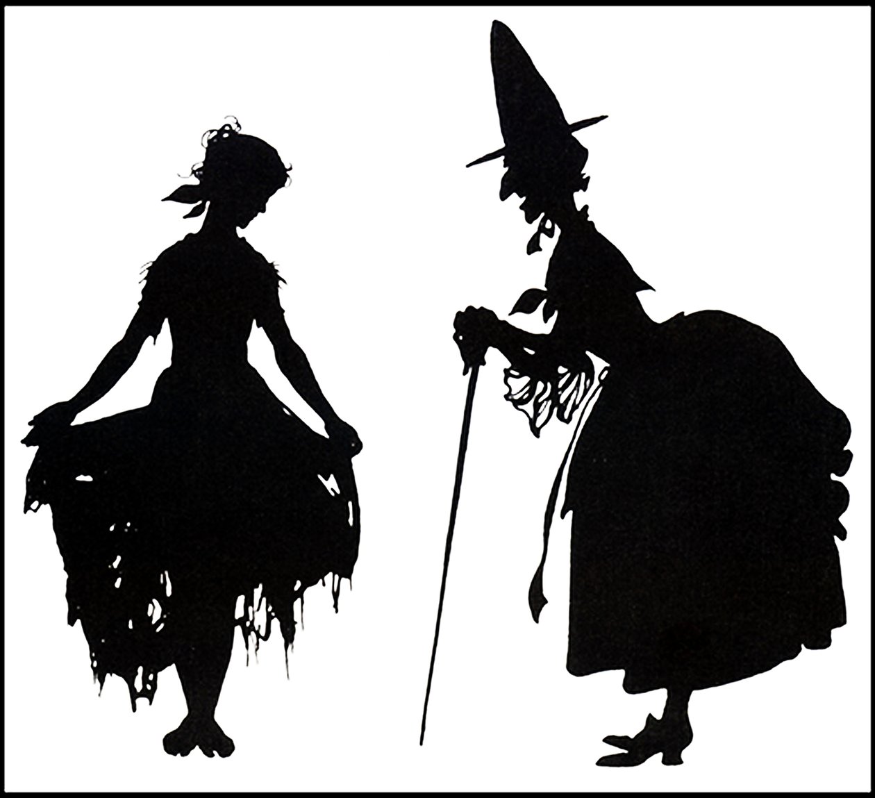 Assepoester begroet haar Boze Stiefmoeder, 1919 door Arthur Rackham