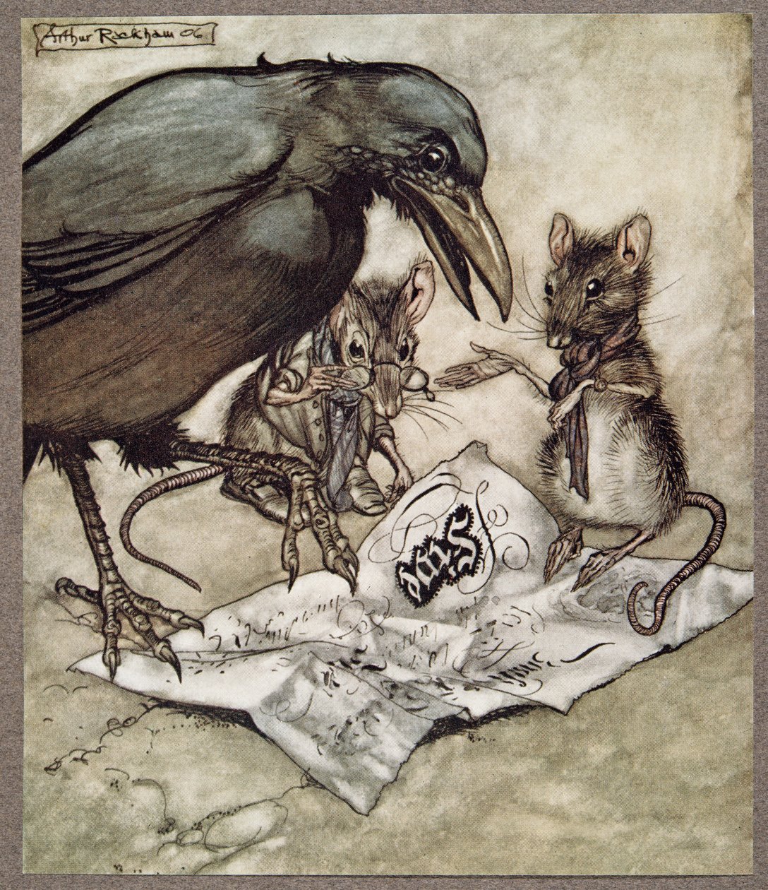 Belachelijk riep Solomon woedend, uit Peter Pan in Kensington Gardens door J M Barrie (1860 - 1937), pub. 1906 door Arthur Rackham