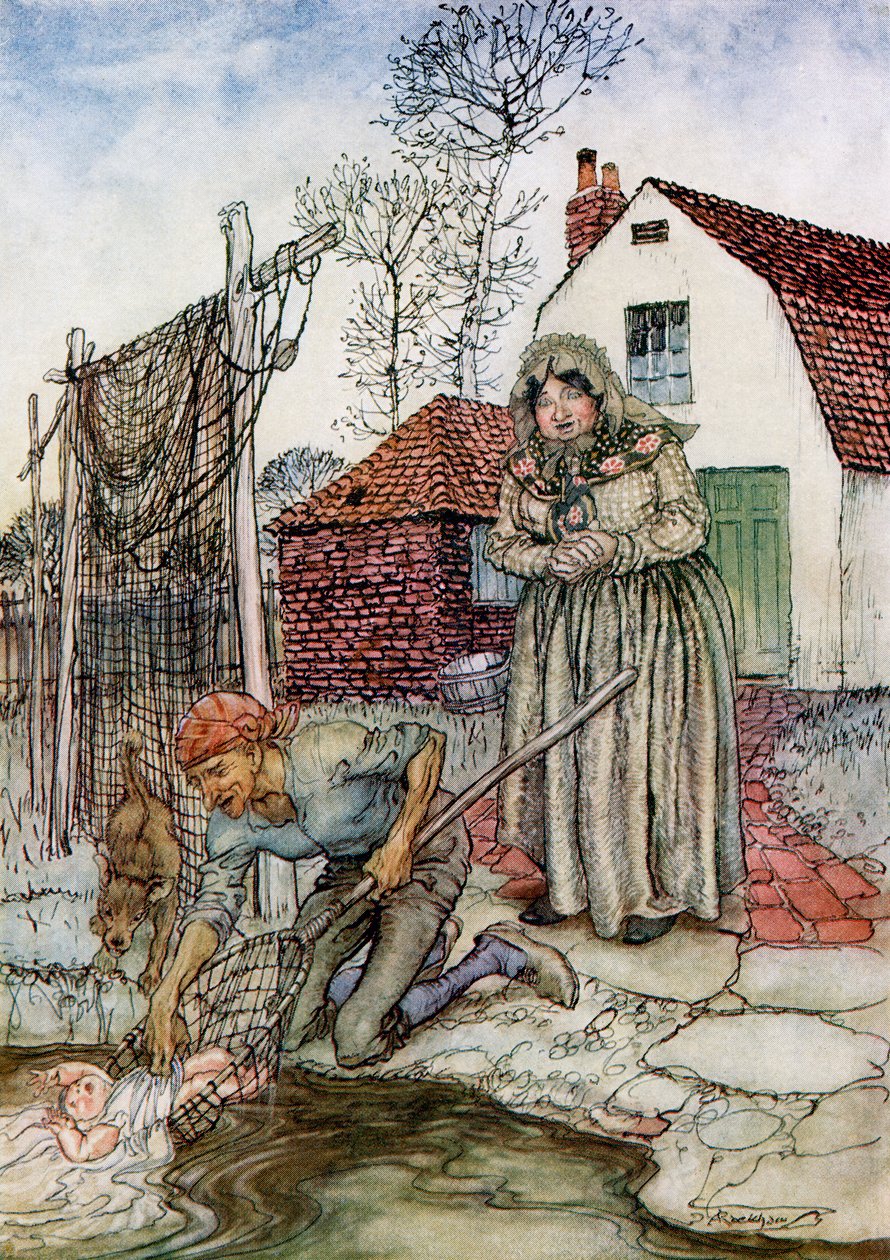 De vis en de ring, uit Engelse sprookjes naverteld door F.A. Steel, 1927 door Arthur Rackham