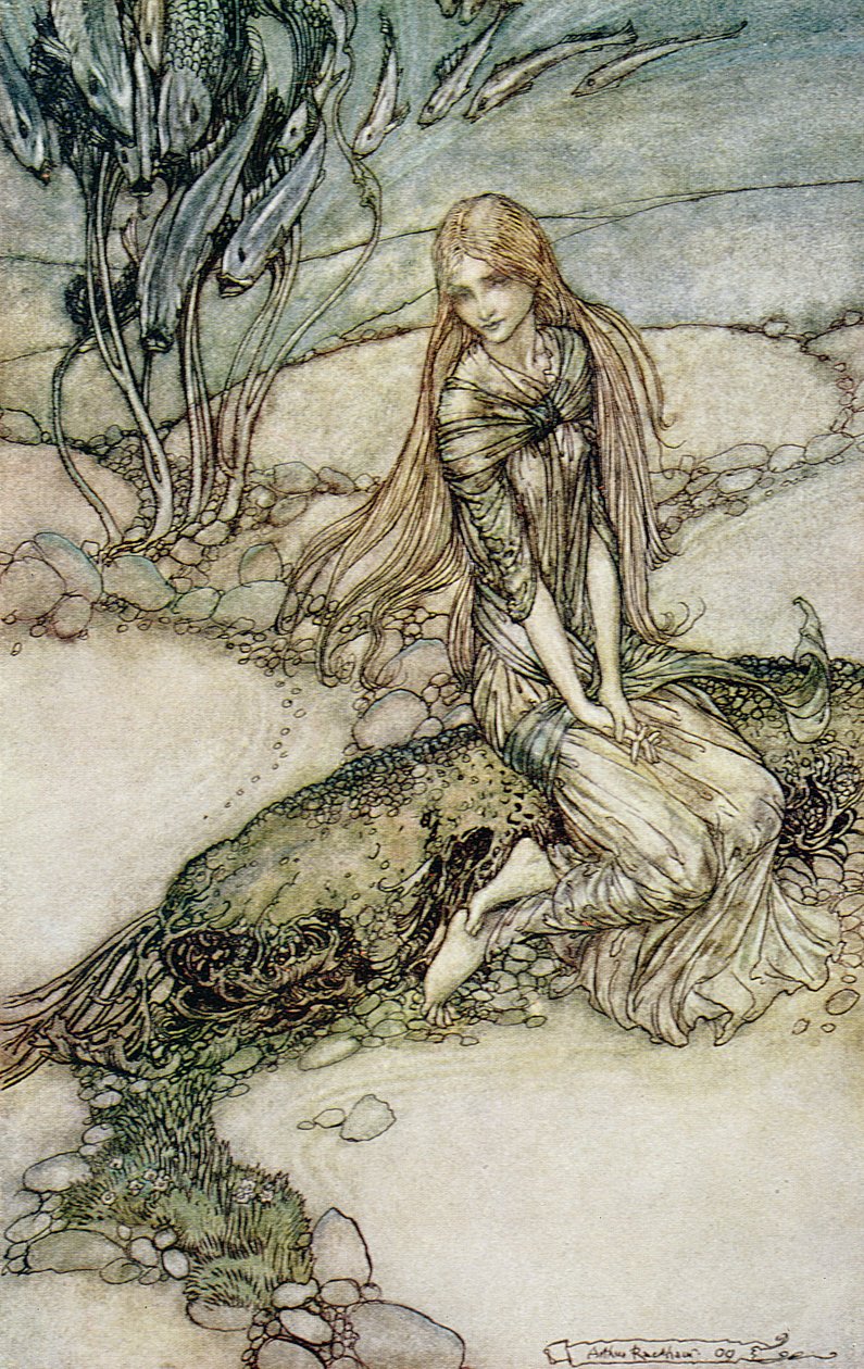 Undine, illustratie uit het boek van Baron Friedrich de la Motte Fouque (1777-1843) 1909 door Arthur Rackham